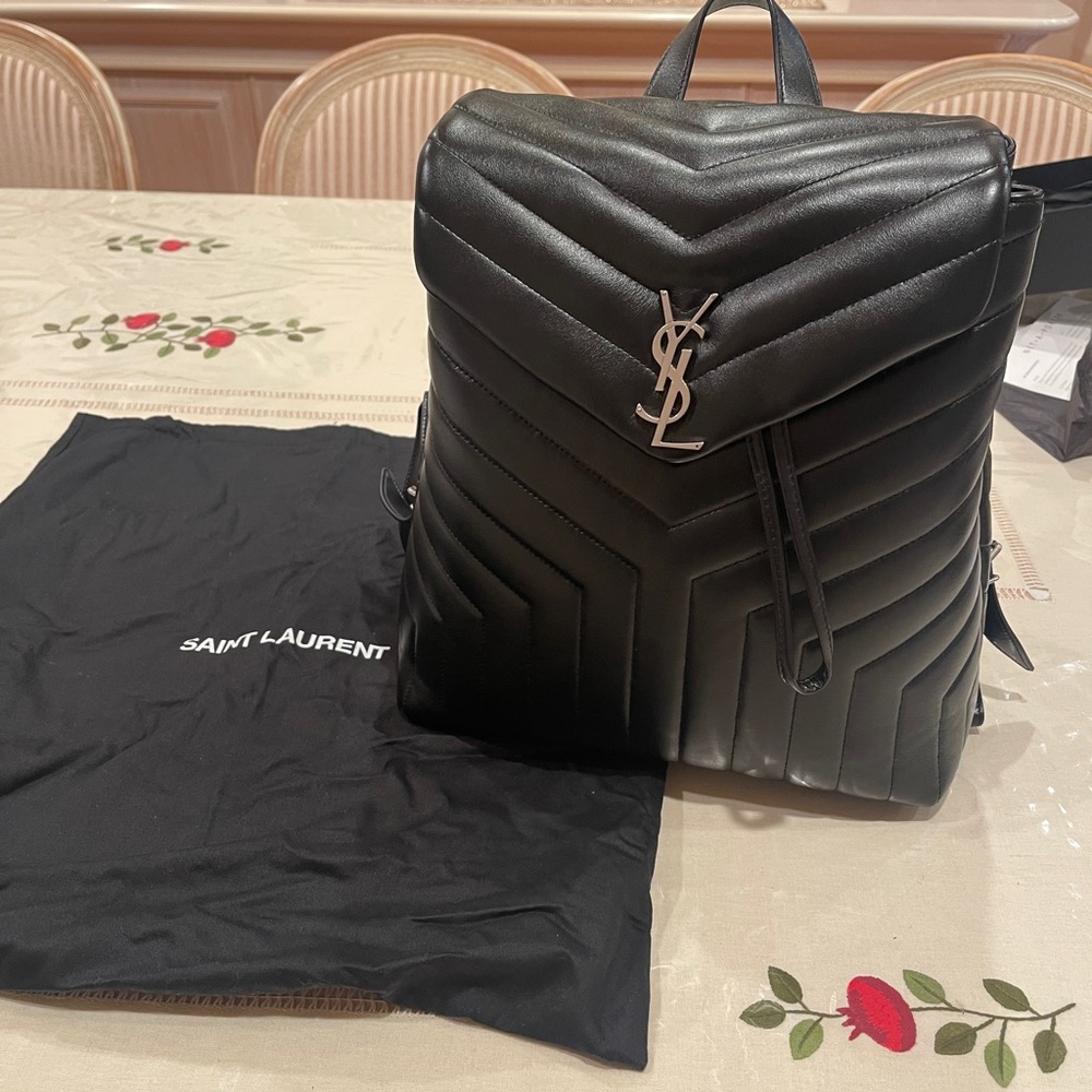 Saint Laurent LouLou Backpack Matelasse Chevron Leather Medium